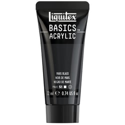 Tube de peinture acyrlique 22 ml Liquitex - Basics Acrylic - noir de mars