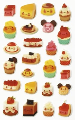 8 planches stickers - Cooky - 7.5x12 cm