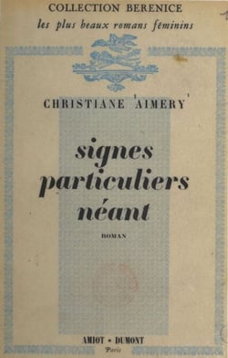Signes particuliers néant