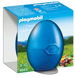 Œuf Enfant avec tracteur et remorque - Playmobil 4942
