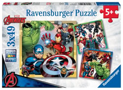 Lot de 3 puzzles 49 pièces - Avengers - Ravensburger