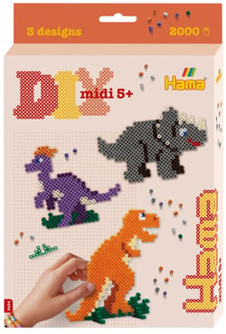 Boîte de perles Hama - MIDI - Le monde des dinosaures