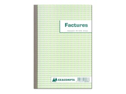 Manifold Exacompta - Factures avec mention TVA - 21x14,8cm - 50 feuillets dupli autocopiants