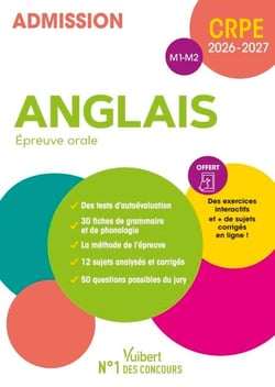 CRPE 2026-2027 - Anglais - Epreuve orale (M1 et M2) - Manuel + Exercices interactifs