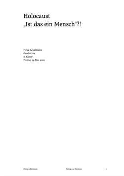 Holocaust - "Ist das ein Mensch"