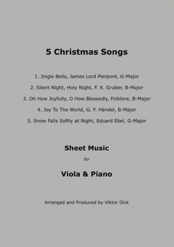 5 Christmas Songs - Sheet Music for Viola &amp; Piano