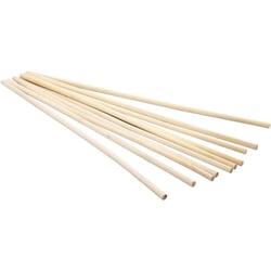 10 tiges en bois pour socle tissage - 30cm 
