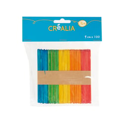 Set de 100 bâtonnets fins bois teinté - Créalia