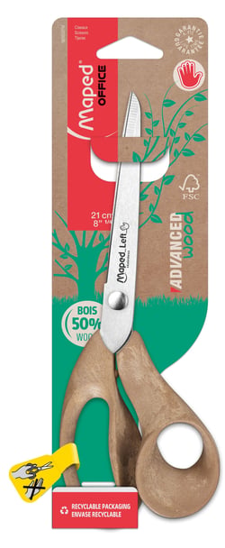 Ciseaux pour gaucher Maped - 21 cm - Advanced Wood