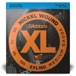 D'Addario - Cordes en nickel pour basse - D'Addario EXL160 Medium 50-100 cordes longues