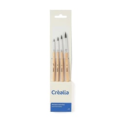 4 pinceaux synthétiques fins n°00/0/2/4 - Créalia