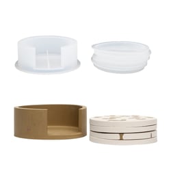 Moule en silicone - support + 4 sous verres - Jesmonite
