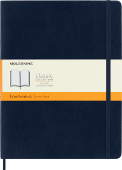 Carnet - 19 x 25 cm - Moleskine- 192 pages lignées - couverture souple - bleu saphir