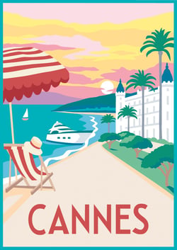 Canevas imprimé - 40 x 52 cm - Cannes
