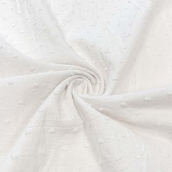 Coupon de tissu plumetis Domotex - Uni - Coton - Blanc - 100 x 140 cm