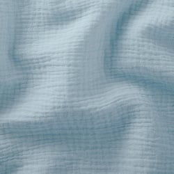 Coupon de tissu en double gaze Domotex - Uni - Coton - Baltique - 100 x 130 cm