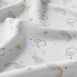 Coupon de tissu Domotex - Imprimé - Coton - Blanc - 100 x 150 cm