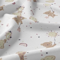 Coupon de tissu Domotex - Imprimé - Coton - Blanc - 100 x 150 cm