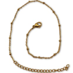 Chaîne de cheville en acier doré avec mini billes