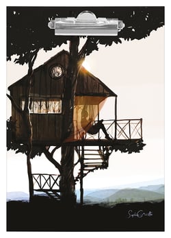 Porte-bloc Clairefontaine - Sophie Griotto - carton satiné - Cabane - 23 x 33 cm