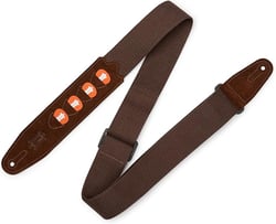 Levy's MC2PH - Sangle de guitare en daim et coton - 5 cm - Marron