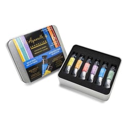 Boîte en métal de 6 tubes 10 ml de peinture aquarelle extra-fine Sennelier - Sélection Découverte - Irisée