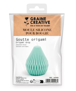 Moule bougie Graine Créative - Goutte origami - Silicone - Ø 6 cm