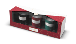 Set de 3 mini bougies Heart & Home - Nuit étoilée, Sapin de Noël, Noël au coin du feu 