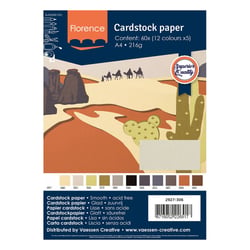 Florence - Papier Cartonné Lisse A4 12x5 Earth Tones