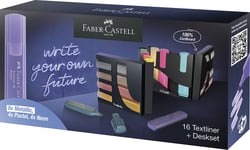Coffret 24 surligneurs Textliner + présentoir de bureau - Faber-Castell - Metallic, Pastel, Neon