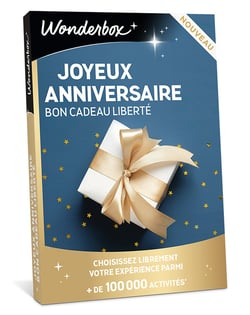 Coffret cadeau Wonderbox - Joyeux anniversaire : Bon cadeau montant libre - 1 à 2 personnes 