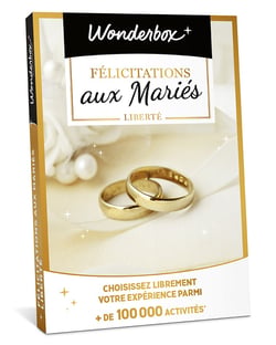 Coffret cadeau Wonderbox - Félicitations aux mariés : Liberté - 2 personnes 