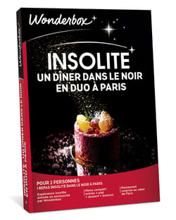 Coffret cadeau Wonderbox - Insolite : Un dîner dans le noir en duo à Paris - 2 personnes 