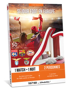 Coffret cadeau Tick'nBox - 100% Foot européen séjour - 2 personnes 
