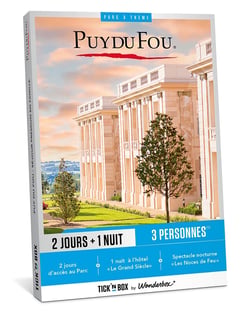Coffret cadeau Tick'nBox - Puy du Fou Séjour Premium - 2 adultes + 1 enfant
