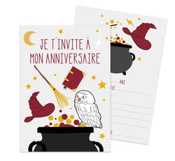 Lot de 8 cartes d'invitation ScrapCooking® - Sorcier