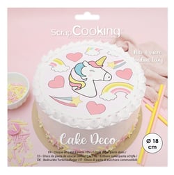 Disque de pâte à sucre ScrapCooking®- Licorne - Ø 18 cm - 45 g