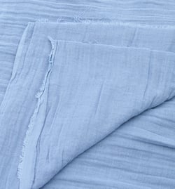 Coupon Tissu Promod Couture - Double gaze en coton - Bleu gris - 3m x 127cm