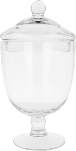 Jar rond avec couvercle avec pied CUL - H28,5 cm 