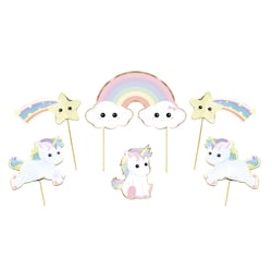 Décoration pour gâteau - Baby licorne - set de 6