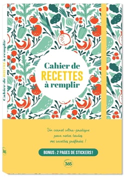 Cahier de recettes, 170 pages à remplir avec ses meilleures recettes + 30 pages d'astuces culinaires