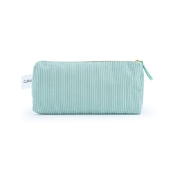 Trousse 1 compartiment Cultura - Velours vert menthe