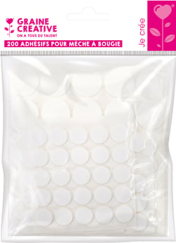 Autocollant de mèche  de bougie double face Graine Créative - pack de 200