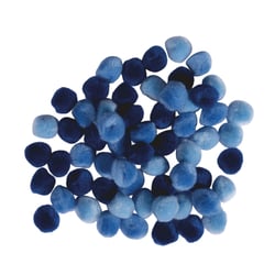 Lot de 60 pompons Rayher - Ø 1,5 cm - Assortiment bleu