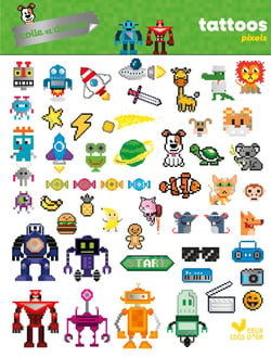 Colle et décore - Tattoos pixels