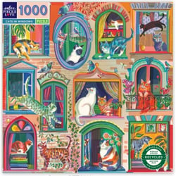 Puzzle 1000 pièces - Cats in windows - Eeboo