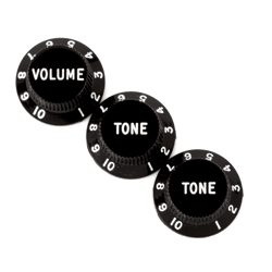 STRATOCASTER® KNOBS, BLACK (VOLUME, TONE, TONE) (3)