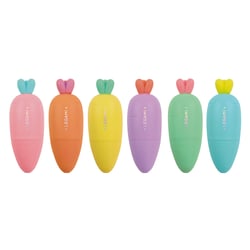 Lot de 6 mini surligneurs Legami - Carotte