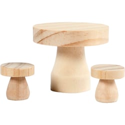 Mini table champignon et 2 tabourets Créativ Company - Bois
