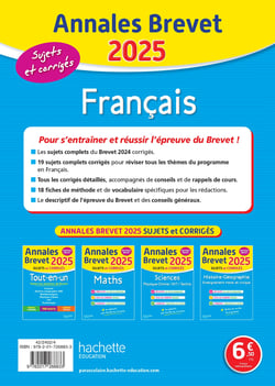 Annales brevet : Français - 3e - Sujets et corrigés (édition 2025)